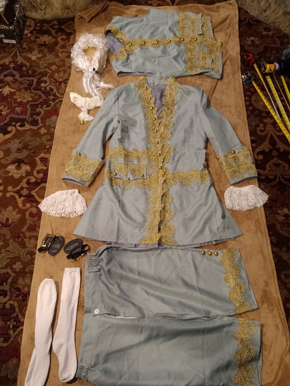 Men's Historical Aristocrat Or HamiltonCostume Light Blue Gold Trim High Quality - Picture 1 of 6